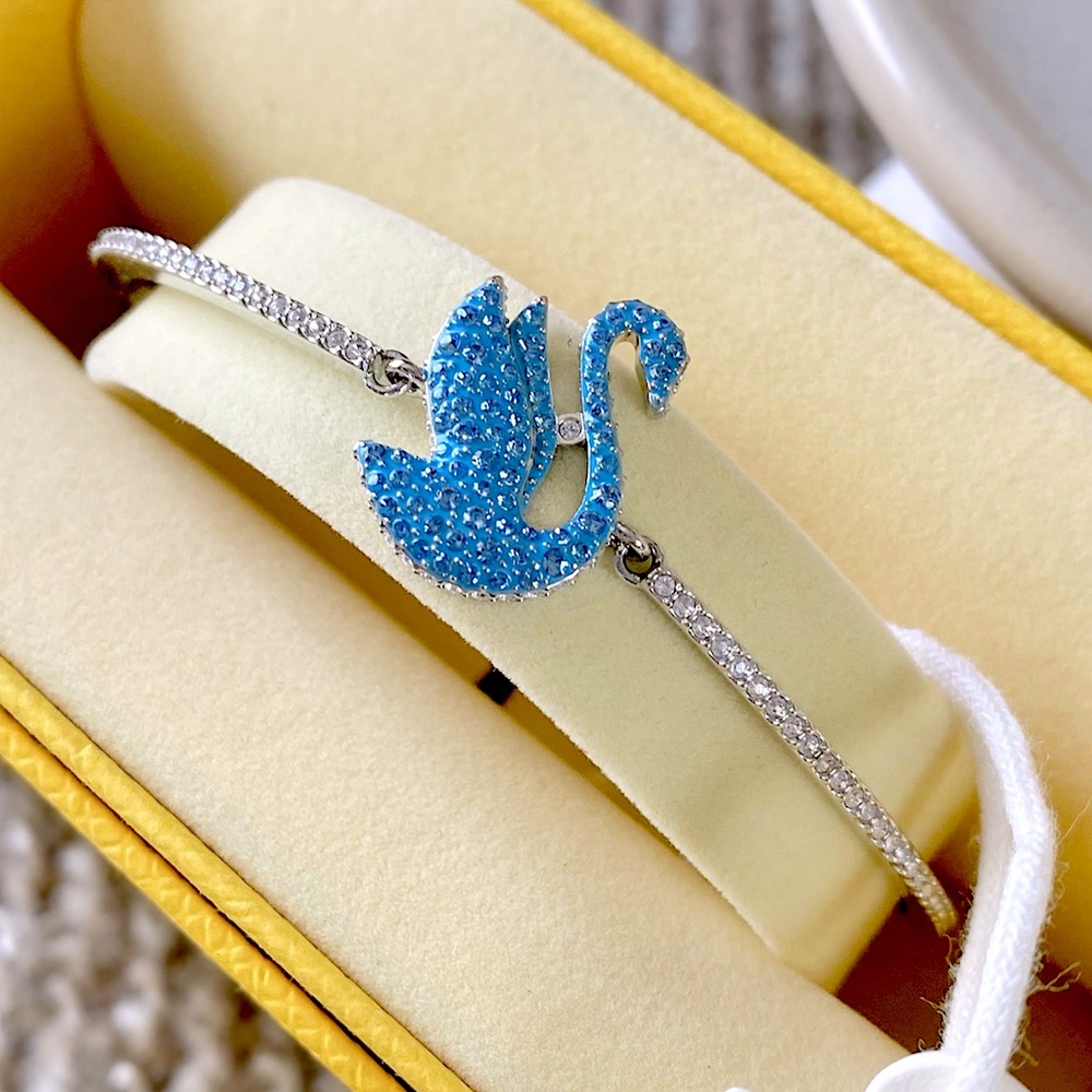 Swarovski Blue Swan Bolo Bangle Bracelet - Picture 11 of 11